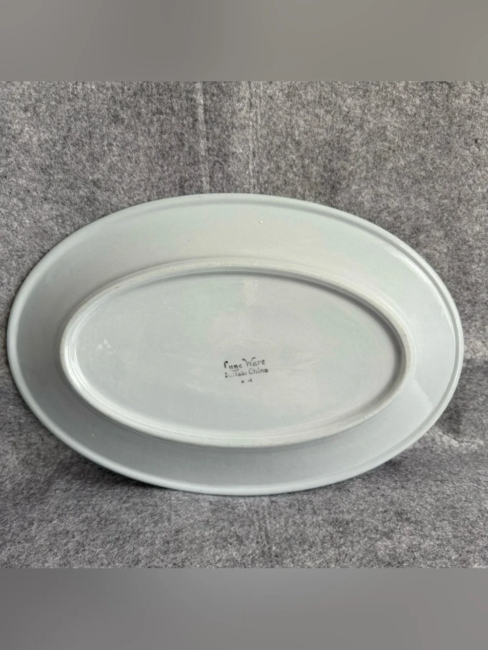 Vintage Buffalo China Blue Lune Ware Restaurant-Style Oval Platter